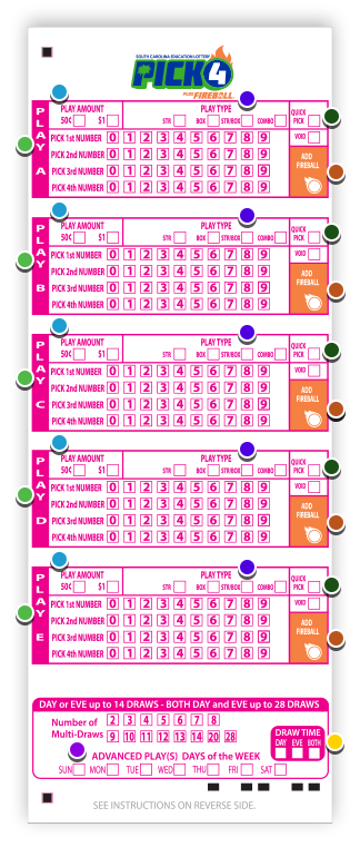 Pick 4 Play Slip