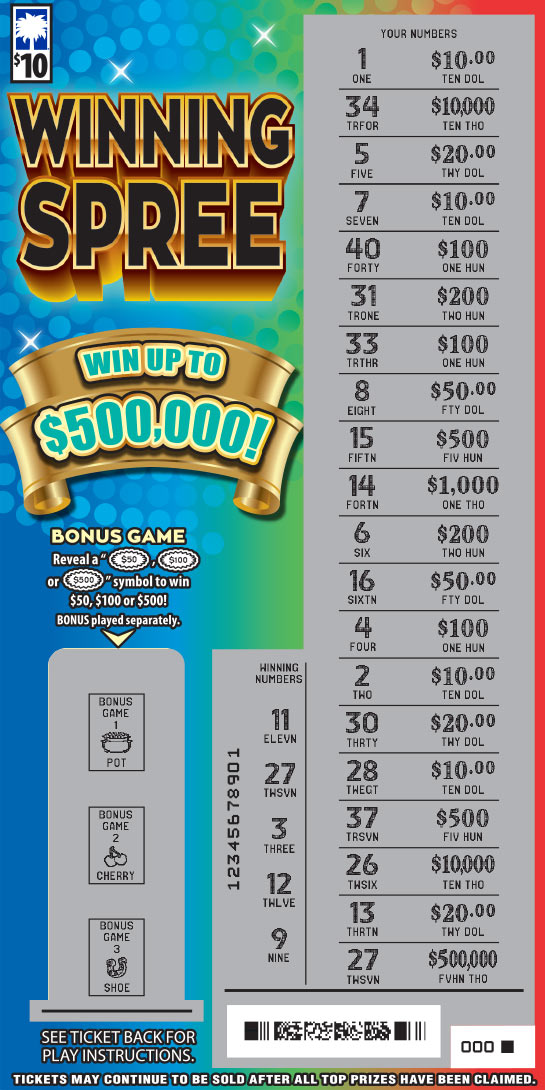 Scratch-Off - Winning Spree (Game #1669) - South Carolina