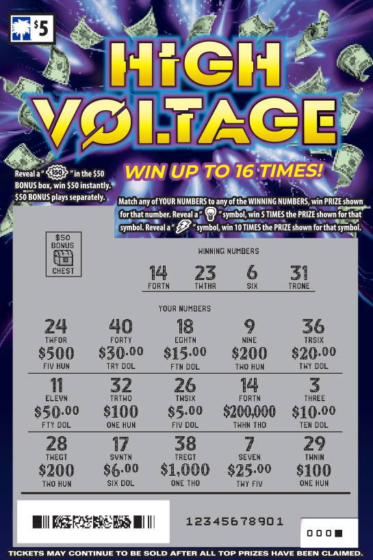 Scratch-Off - High Voltage (Game #1694) - South Carolina Education