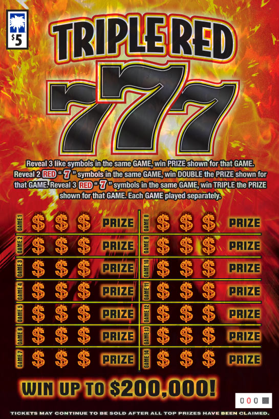Triple Red 777 ($5) Scratch-Off Game Image