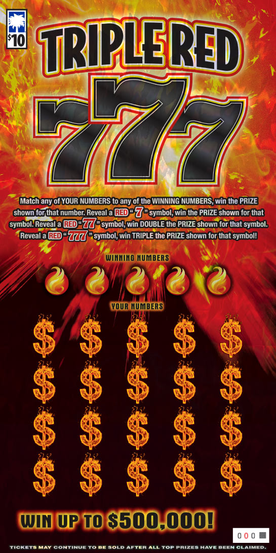 Triple Red 777 ($10) Scratch-Off Game Image